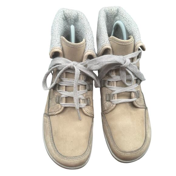 Chaco Barbary Chukka Gray Leather Wool Collar Lace Up Ankle Boots Women’s 7 - Picture 8 of 12